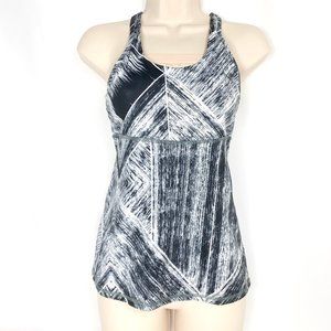 Lululemon Cool Racerback Heat Wave Tank Top - Size 6 Black & White